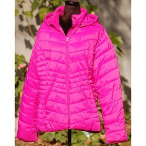 Xersion Pink Puffer w/ Detachable Hood